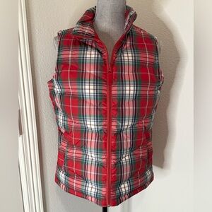 Lands End Women’s Plaid Puffer Vest - S